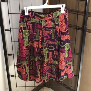 LuLaRoe Madison - Neon Cat Skirt Pockets size S